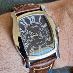 Bijoux Terner Brown and Silver Men's Watch